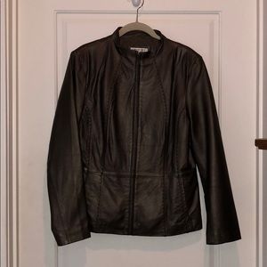 Metallic Bronze Leather Jacket